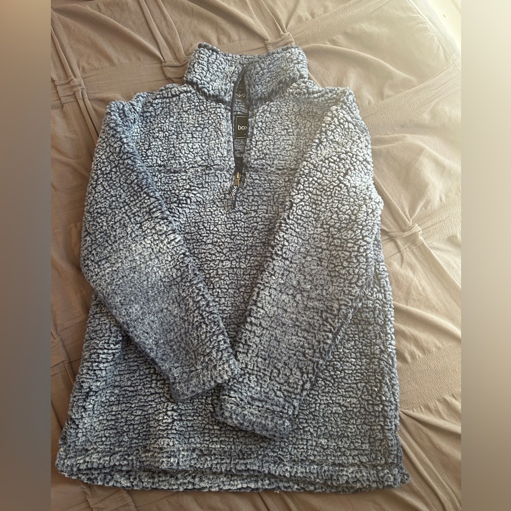 Blue sherpa half zip